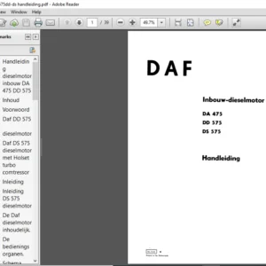 DAF DA475 DD575 DS 575 Handleiding Inbouw-Dieselmotor - PDF DOWNLOAD