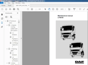 DAF LF 45 55 Trucks Maintenance Manual - PDF DOWNLOAD