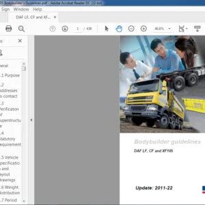 DAF LF CF & XF105 Bodybuilder guidelines Manual - PDF DOWNLOAD