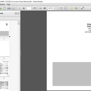 Daewoo Doosan DX480LC DX520LC Excavator Shop Manual - PDF DOWNLOAD