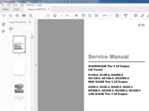 Daewoo G420E,G424E Tier LP Engine Lift Trucks Forklift Service Manual - PDF DOWNLOAD