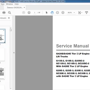 Daewoo G420E,G424E Tier LP Engine Lift Trucks Forklift Service Manual - PDF DOWNLOAD