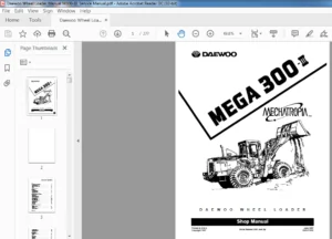 Daewoo Wheel Loader Mega 300-III  Service Manual - PDF DOWNLOAD