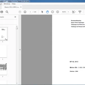 Deutz 2011 BF4L Spare Parts Catalog Manual - PDF DOWNLOAD