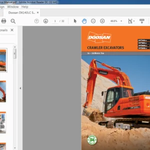 Doosan DX140LC Crawler Excavator Service Manual - PDF DOWNLOAD