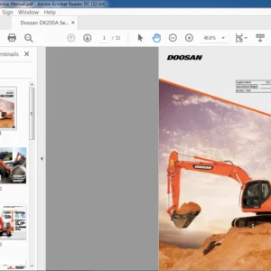 Doosan DX200A Construction Equipment Service Manual - PDF DOWNLOAD