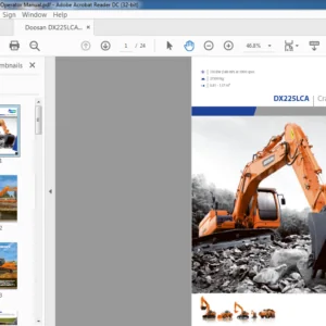 Doosan DX225LCA Crawler Excavator Operator Manual - PDF DOWNLOAD