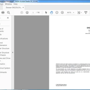 Doosan DX225LCA Excavator Workshop Manual - PDF DOWNLOAD
