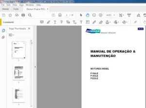 Doosan P158LE P180LE P222LE Motores Diesel Manual De Operacao & Manutencao - PDF DOWNLOAD