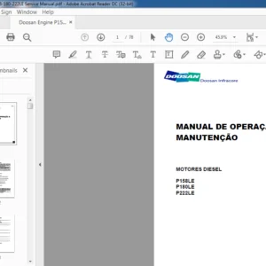 Doosan P158LE P180LE P222LE Motores Diesel Manual De Operacao & Manutencao - PDF DOWNLOAD