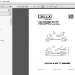 EZGO ELECTRIC DCS TXT VEHICLES REPAIR AND SERVICE MANUAL  - PDF DOWNLOAD
