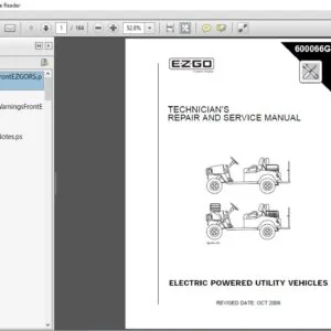 EZGO ELECTRIC POWERED UTILITY VEHICLES REPAIR AND SERVICE MANUAL - PDF DOWNLOAD