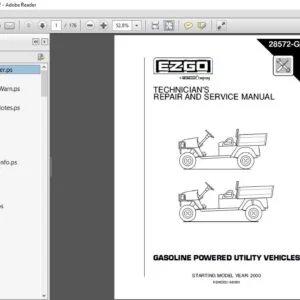 EZGO GASOLINE POWERED UTILITY VEHICLE REPAIR AND SERVICE MANUAL  - PDF DOWNLOAD