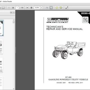 EZGO ST 480 GASOLINE POWERED UTILITY VEHICLE REPAIR AND SERVICE MANUAL - PDF DOWNLOAD