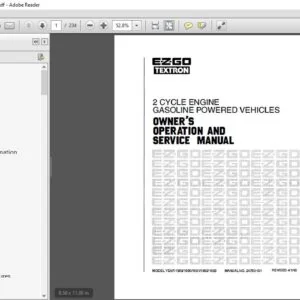 EZGO TEXTRON 2 CYCLE ENGINE GASOLINE POWERED VEHICLES OWNER'S OPERATION AND SERVICE MANUAL - PDF