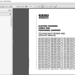 EZGO TEXTRON ELECTRIC POWERED CARGO AND PERSONNEL CARRIERS REPAIR AND SERVICE MANUAL  - PDF DOWNLOAD