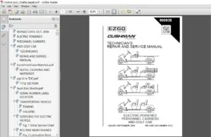 EZGO TEXTRON ELECTRIC POWERED PERSONNEL CARRIERS AND GOLF CAR REPAIR AND SERVICE MANUAL  - PDF