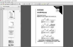 EZGO TEXTRON GASOLINE POWERED PERSONNEL CARRIERS 5 PASSENGER GOLF CAR REPAIR AND SERVICE MANUAL -PDF