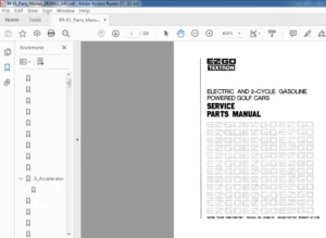 EZGO Textron Electric And 2 Cycle Gasoline powered Golf Cars Service Parts Manual - PDF DOWNLOAD