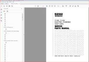 EZGO Textron X 440 X 444 Electric Powered Golf Cars Service Parts Manual - PDF DOWNLOAD