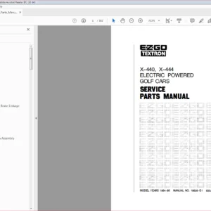 EZGO Textron X 440 X 444 Electric Powered Golf Cars Service Parts Manual - PDF DOWNLOAD