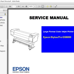 Epson Stylus Pro Gs6000 Workshop Repair Manual - PDF DOWNLOAD