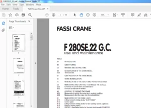 Fassi Crane F 280SE.22G.C Use & Maintenance Manual - PDF DOWNLOAD