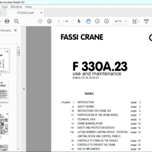 Fassi Crane F 330A.23 Use & Maintenance Manual - PDF DOWNLOAD