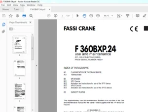 Fassi Crane F 360BXP.24 Use & Maintenance Manual - PDF DOWNLOAD