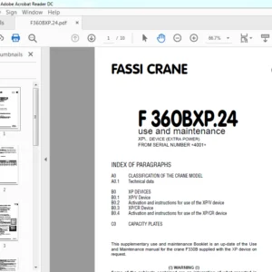 Fassi Crane F 360BXP.24 Use & Maintenance Manual - PDF DOWNLOAD