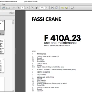 Fassi Crane F 410A.23 Use and Maintenance Manual - PDF DOWNLOAD