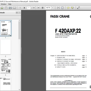 Fassi Crane F 420AXP.22 Use and Maintenance Manual - PDF DOWNLOAD