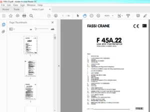 Fassi Crane F 45A.22 Use and Maintenance Manual (6676) - PDF Download
