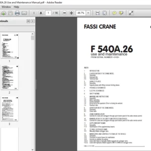 Fassi Crane F 540A.26 Use and Maintenance Manual - PDF DOWNLOAD