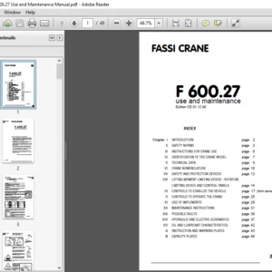 Fassi Crane F 600.27 Use and Maintenance Manual - PDF DOWNLOAD