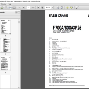 Fassi Crane F 700A 800AXP.26 Use and Maintenance Manual - PDF DOWNLOAD