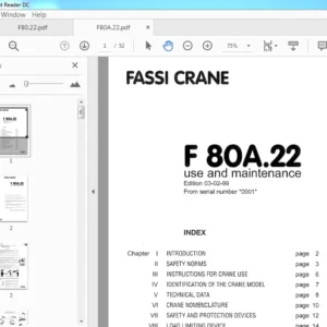 Fassi Crane F 80A.22 Use & Maintenance Manual (0001) - PDF Download