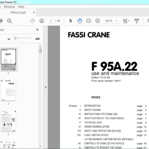 Fassi Crane F 95A.22 Use & Maintenance Manual (0001) - PDF Download