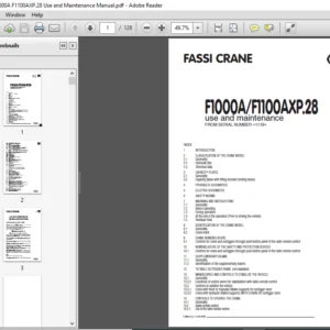 Fassi Crane F1000A F1100AXP.28 Use and Maintenance Manual - PDF DOWNLOAD
