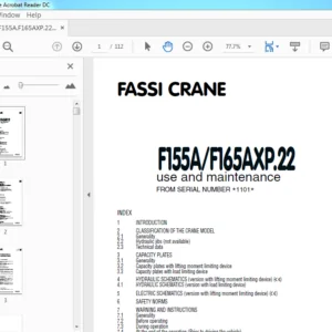 Fassi Crane F155A F165AXP.22 Use and Maintenance Manual (SN:1101) - PDF Download