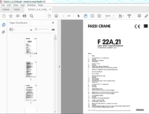 Fassi Crane F 22A.21 Use and Maintenance (SN:2001) - PDF Download