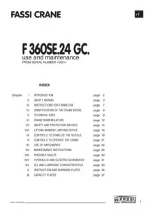 Fassi Crane F 360SE.24 GC Use & Maintenance Manual - PDF DOWNLOAD
