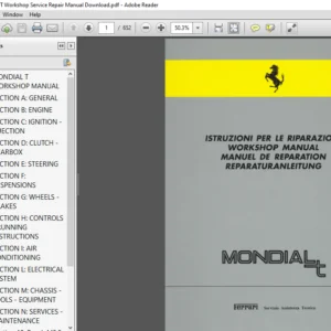 Ferrari Mondial T Service Repair Manual - PDF DOWNLOAD