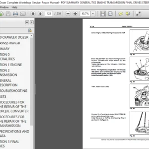 Fiat Hitachi D180 Crawler Dozer Service  Repair Manual - PDF DOWNLOAD