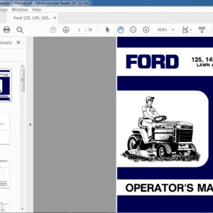 Ford 125, 145, 165 Lawn & Garden Tractor Operator's Manual - PDF DOWNLOAD
