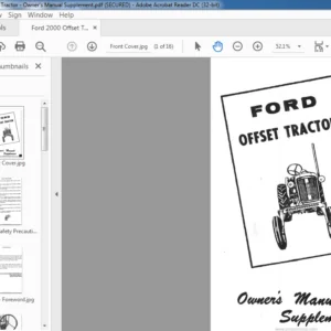 Ford 2000 Offset Tractor Supplement Owner's Manual - PDF DOWNLOAD