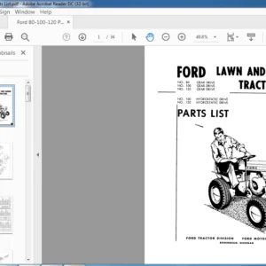 Ford 80 100 120 Lawn and Garden Tractors Parts List Manual - PDF DOWNLOAD