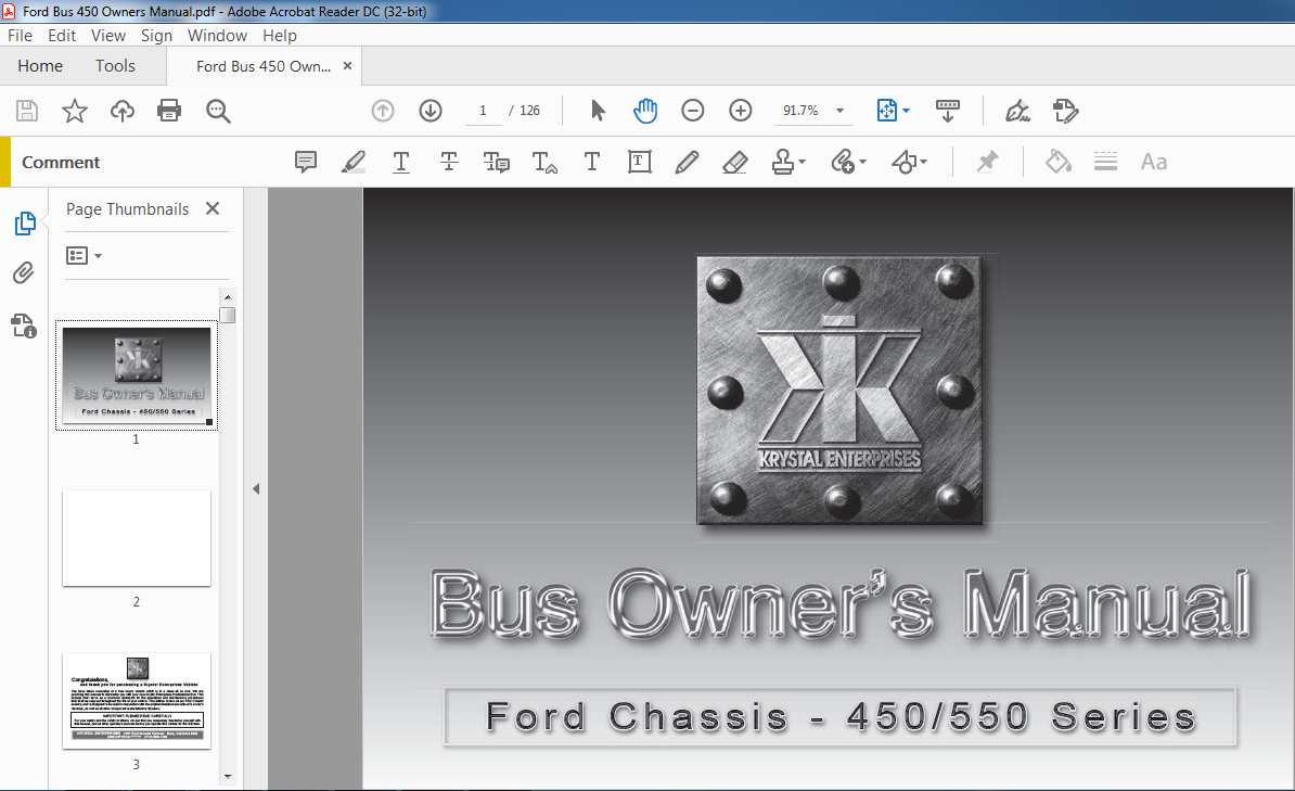 Ford Chassis 450 550 Series Bus Owner S Manual Pdf Download Heydownloads Manual Downloads