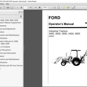Ford Tractor 3400 3500 3550 4400 4500 Operators Manual - PDF DOWNLOAD