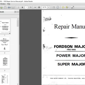 Fordson Major 1952 - 1958 Repair Service Manual - PDF DOWNLOAD